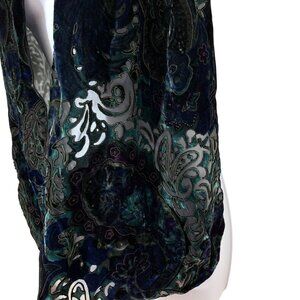 DANA HERBERT Silk-Blend Velvet Burnout Floral Scarf Boho Made In Portland, OR